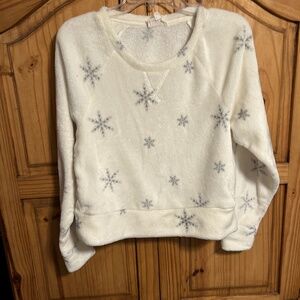 Cozie By Pink Rose 2 Piece Fleece Snowflakes Pajama Set